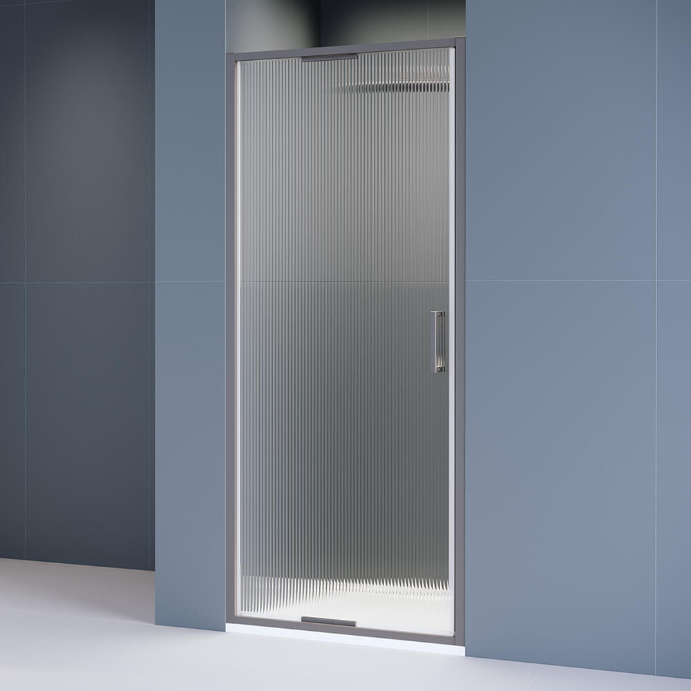 Душевая дверь из стекла, распашная с системой Pull&Slide в нишу RGW SV-05Gr- серая (Ribbed (Ребристое), 1000), артикул 70320510-1510