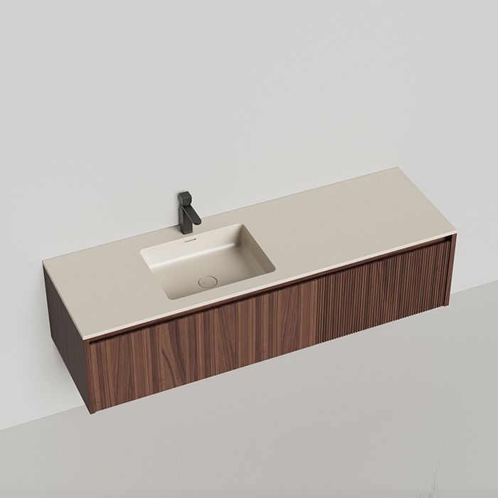 SALINI Domino Тумба со стол-цей и раковиной Onda Plus 1400х500х400 из S-Stone в сборе,д/к; крепеж; металл/ сифон; фасад шпон орех, столеш. Ral9001 SALINI Domino Тумба со стол-цей и раковиной Onda Plus 1400х500х400 из S-Stone в сборе,д/к; крепеж; металл/ сифон; фасад шпон орех, столеш. Ral9001