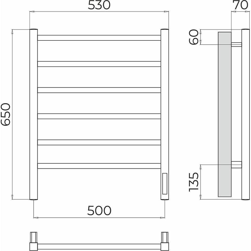 Полотенцесушитель электрический Terminus Ватикан П6 50х65, артикул 4670078544445