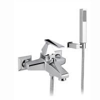 Nicolazz Vincent Смеситель для ванны на 2 отверстия, настенный, с душевой лейкой, цвет: хром