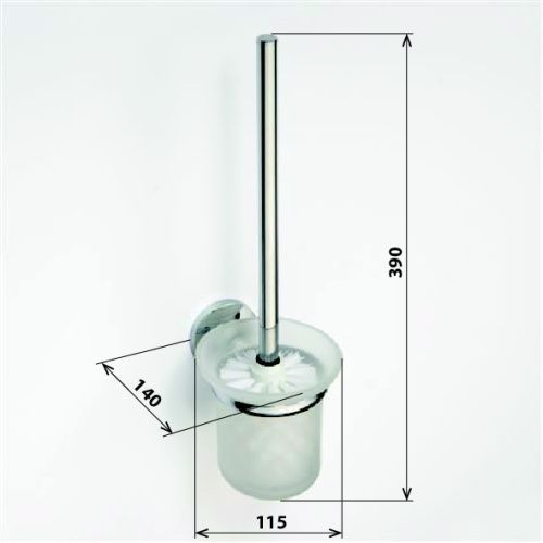 Ершик  ALFA подвесной 115x390x140мм, хром