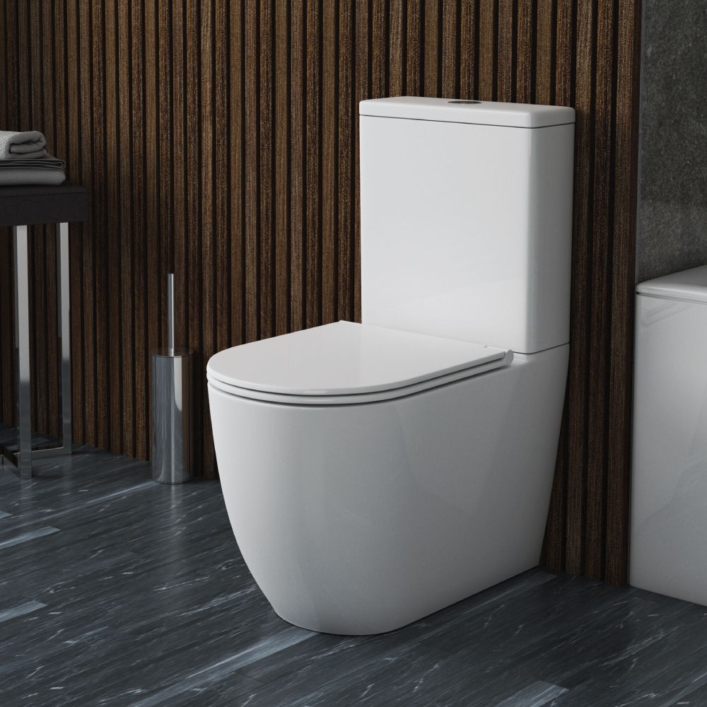 Чаша унитаза-компакта напольного безободкового OWL Vind Cirkel-GL с сиденьем DP микролифт