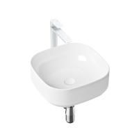 Комплект 4 в 1 Lavinia Boho Bathroom Sink Slim 21510063, накладная фарфоровая раковина 40 см, смеситель, латунный сифон, донный клапан quick-clac