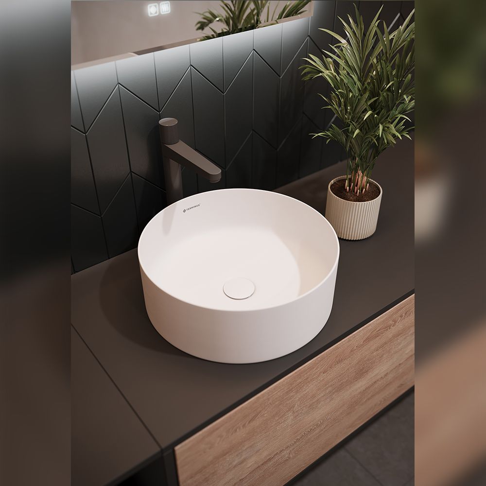 Раковина чаша Terminus Аврора 06RN41x41x14W, белый, артикул 06RN41x41x14W