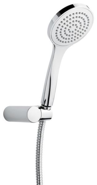 Emmevi, набор ручного душа 136: круглая лейка из ABS, шланг 150 см из латуни и держатель лейки из ABS, цвет хром
