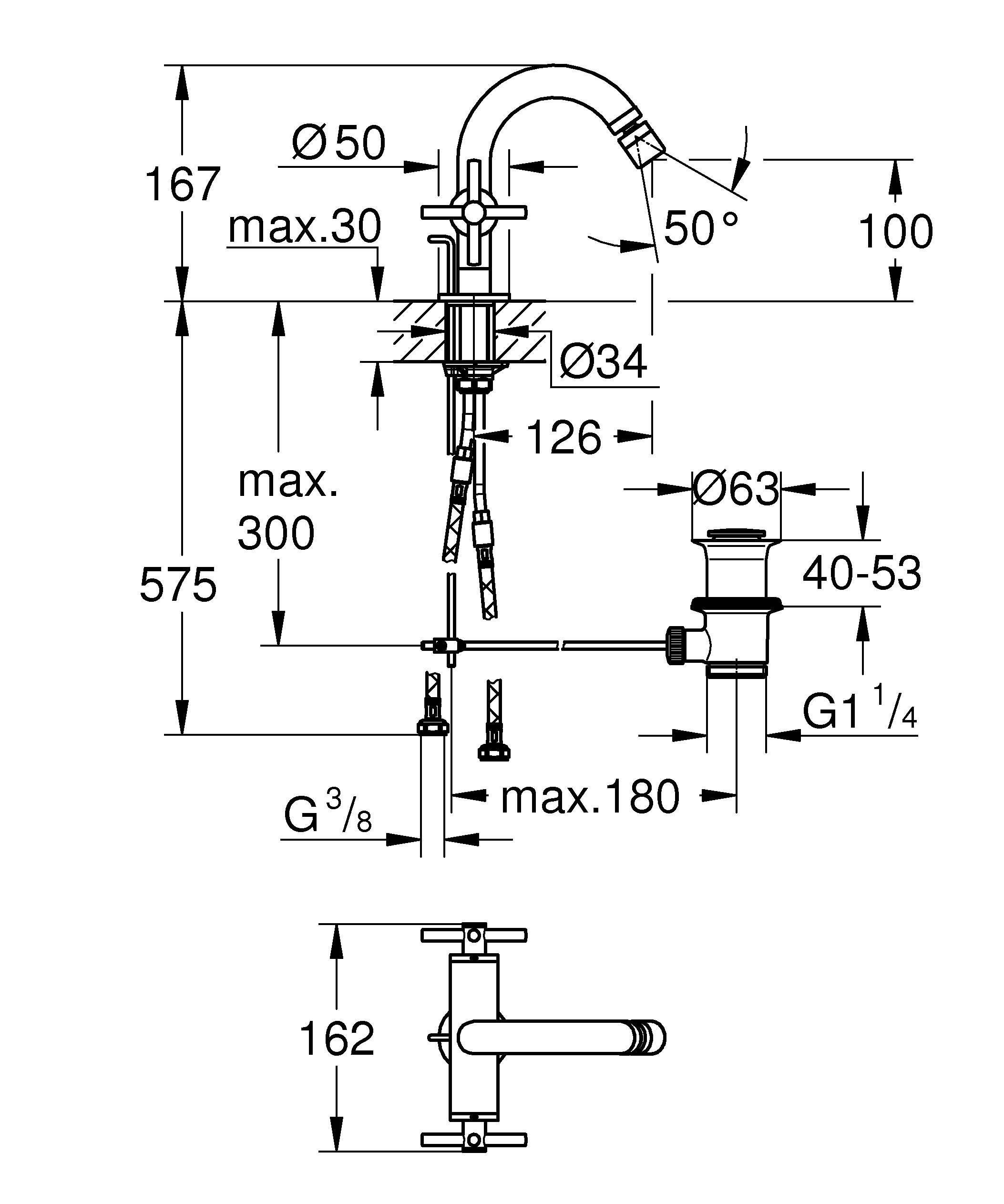 Смеситель двухвентильный GROHE Atrio New для биде на 1 отверстие, хром (24027003) Смеситель двухвентильный GROHE Atrio New для биде на 1 отверстие, хром (24027003)