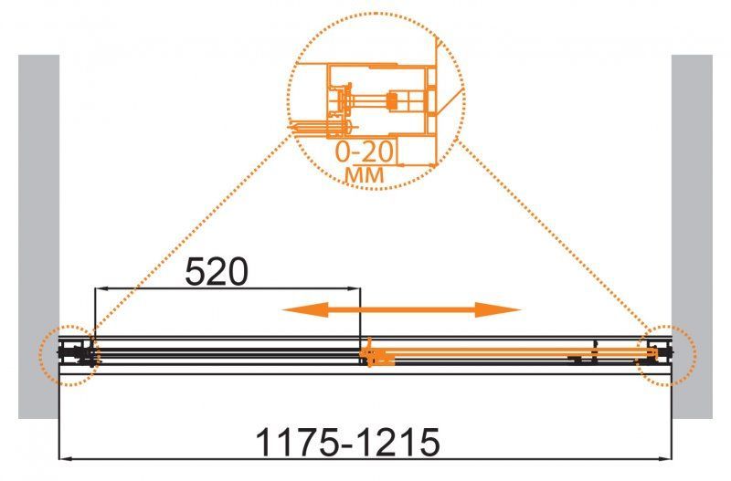Душевая дверь в нишу COMFORT-BF-1