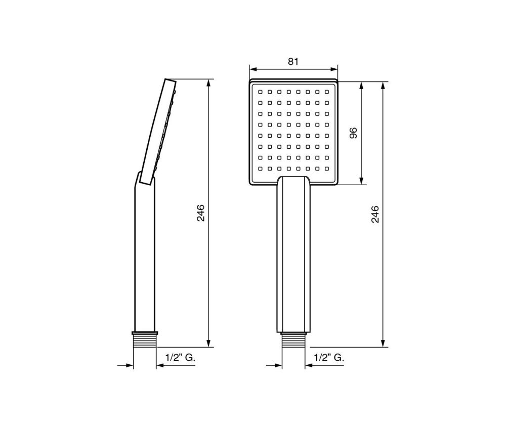 Emmevi, ручной душ антикальцевый 231х81мм, 3х режимный, цвет хром, артикул C02471/CR