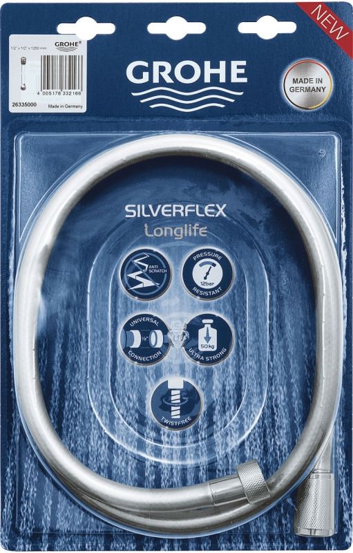 Душевой шланг GROHE Silverflex Longlife 1250 мм, хром (26335000) Душевой шланг GROHE Silverflex Longlife 1250 мм, хром (26335000)