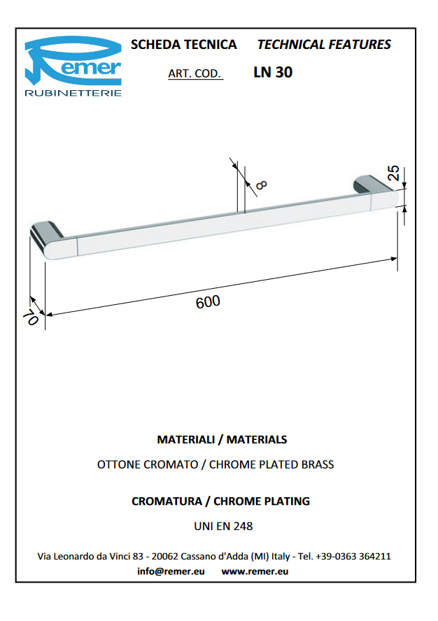 Lounge карниз д/пол 60см RR LN30
