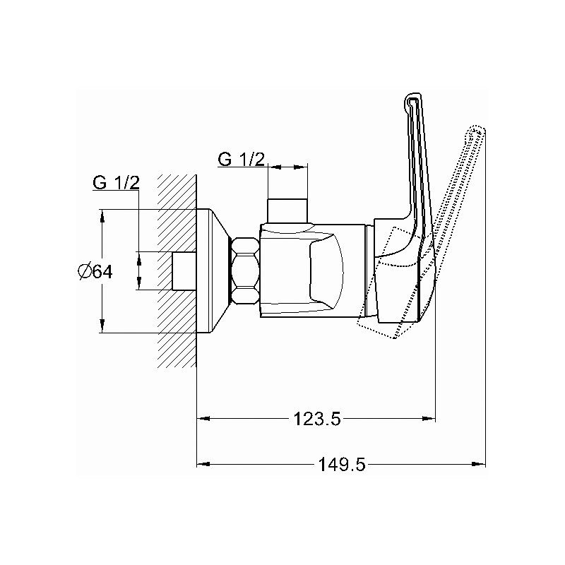 Смеситель для душа G.Lauf LWZ5-A182, хром