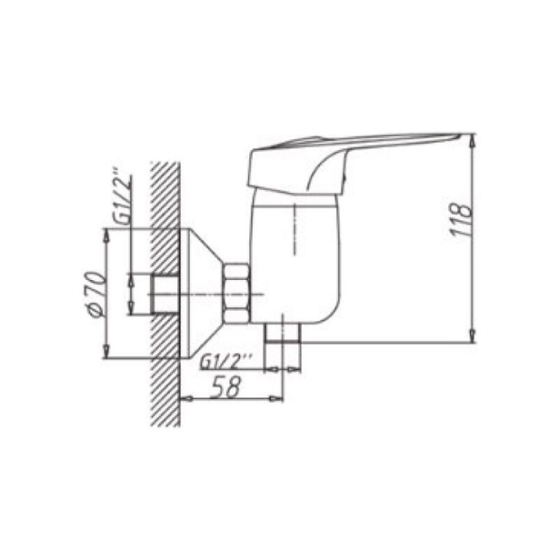 Смеситель для душа D-Lin D160422, хром