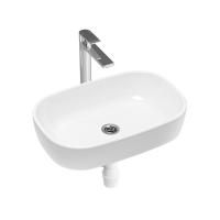 Комплект 3 в 1 Lavinia Boho Bathroom Sink 21510070, накладная фарфоровая раковина 54 см, смеситель, пластиковый сифон