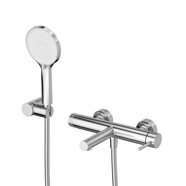 RELAX-VD-BORO Смеситель для ванны и душа однорычажный в комплекте с ручным душем, шлангом и держателем, брашированное золото