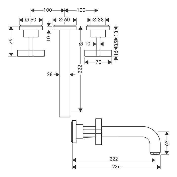 AX Citterio Смеситель для раковины , цвет шлифованный никель AX Citterio Смеситель для раковины , цвет шлифованный никель