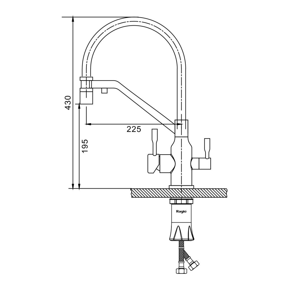 Смеситель для кухни с подключением фильтра Raglo R81.62.09, графит