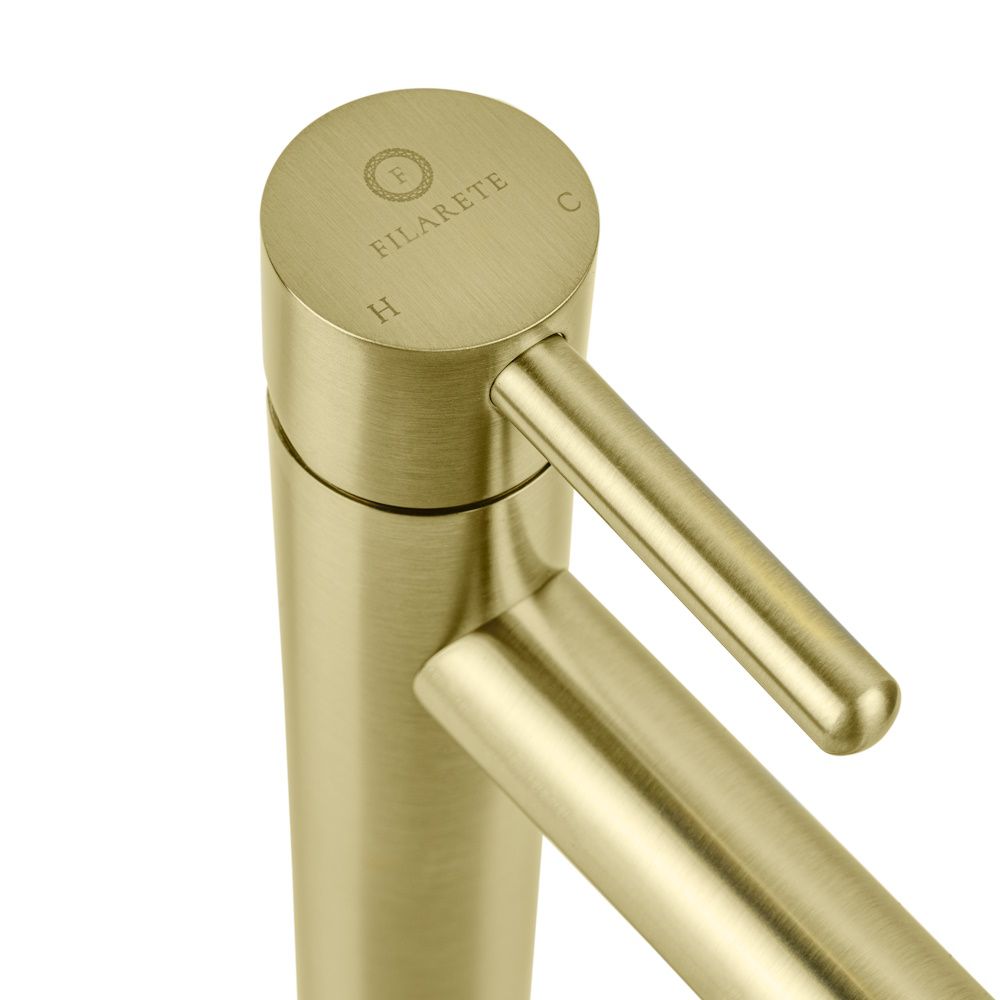 Смеситель для раковины высокий FILARETE Roun FL6020MG, матовое золото