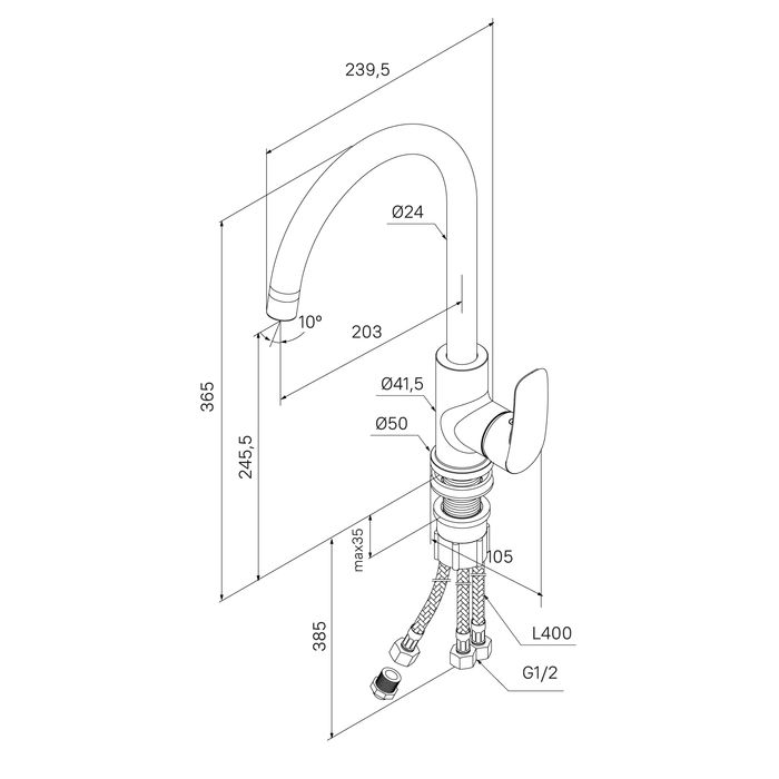Смеситель для кухни Milardo (RORBNFJM05), артикул RORBNFJM05