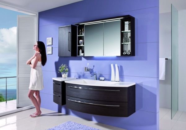 Комплект мебели Puris Crescendo с раковиной из минерального литья, 1200 мм правый, цвет дуб трюфель