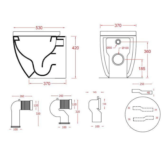 Artceram FILE 2.0 Унитаз напольный 53х37хh42см, безободковый, слив универсальный, с крепежом, цвет: белый