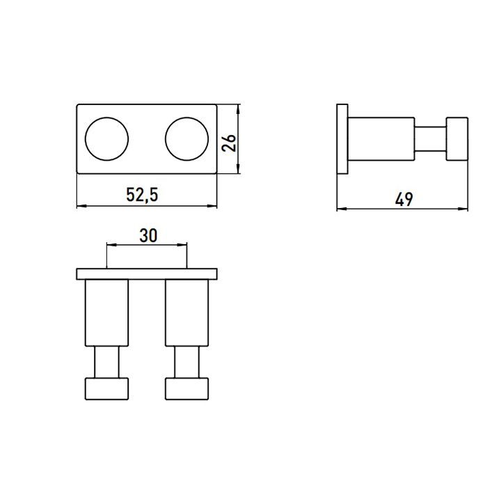 EMCO System2 Крючок двойной, цвет хром EMCO System2 Крючок двойной, цвет хром