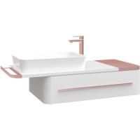 Тумба с раковиной Creavit Angel 120 AL0120.01.BBR+UL060 подвесная Белая Розовое золото