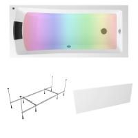 Комплект 5 в 1 Lavinia Boho One S4-3701004P, акриловая ванна 140x70 см, каркас с монтажным набором, подголовник, лицевой экран, хромотерапия