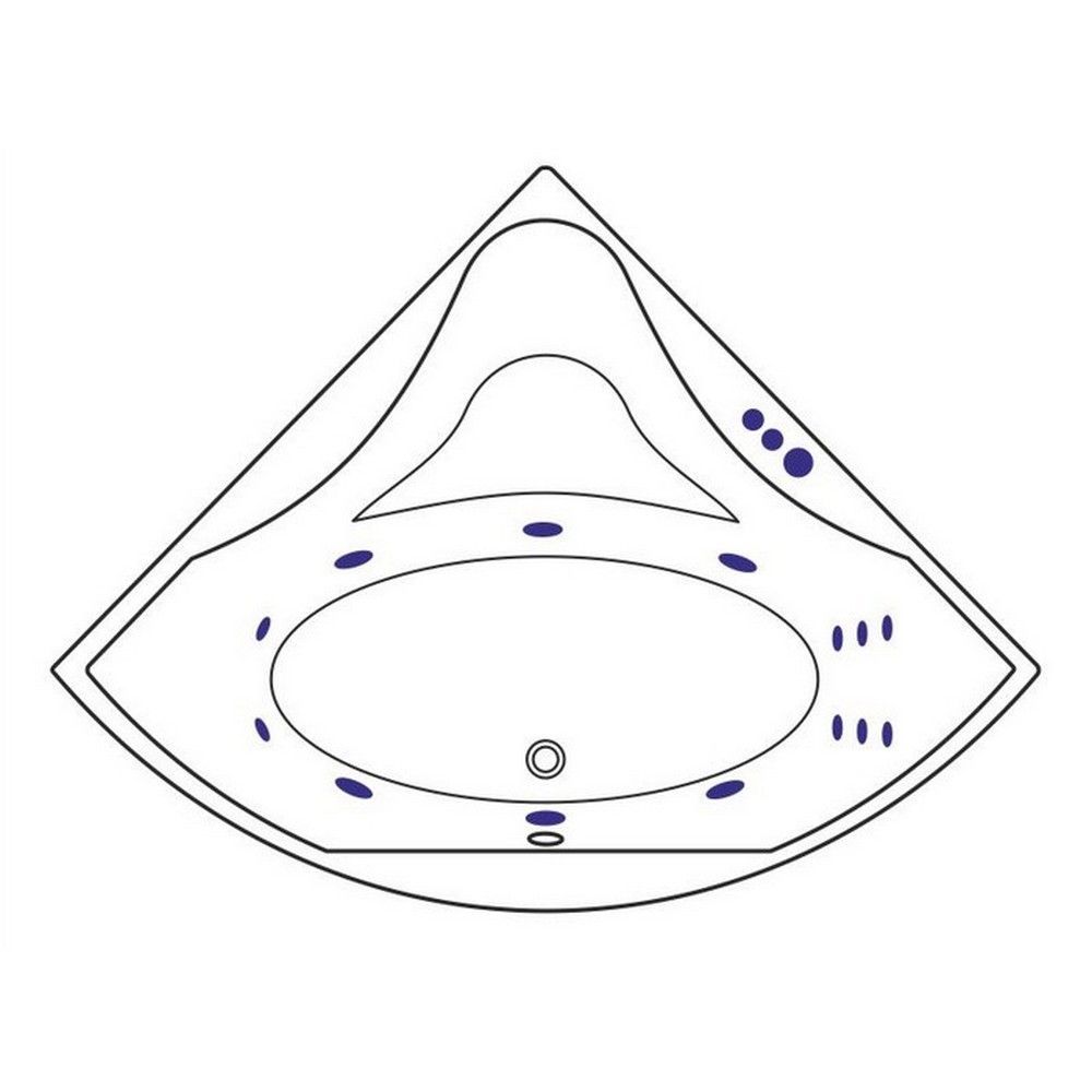 Ванна EXCELLENT Glamour 150x150 "SMART" (хром)