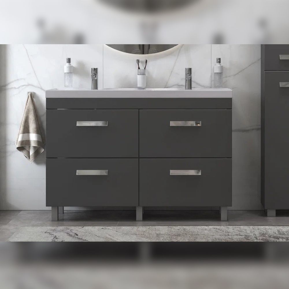 Тумба под раковину напольная Velvex Orlando tn.ORL.CLA.120.4Y графит, 120 см, артикул tn.ORL.CLA.120.4Y графит