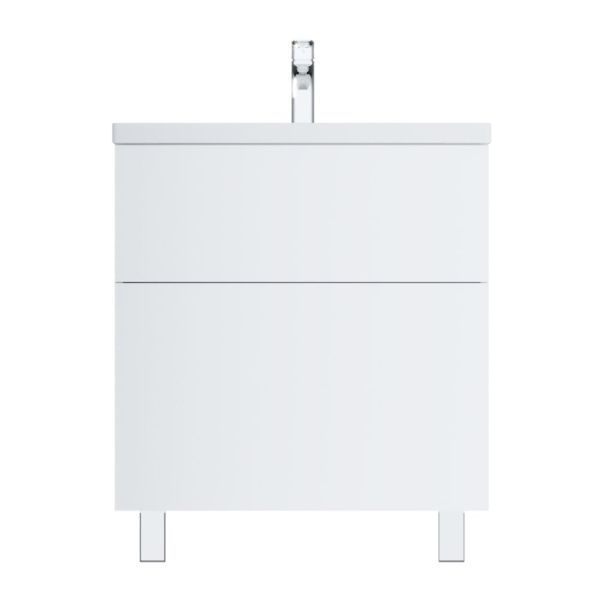 M90FSX07522WG32 GEM, База под раковину, напольная, 75 см, 2 ящика push-to-open, цвет: белый, глянец
