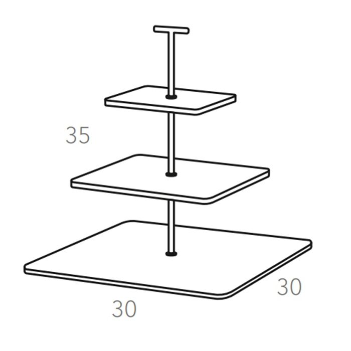 ADJ Сервировочная стойка, 30x30xH35 см., цвет: серый/черный, фурнитура хром