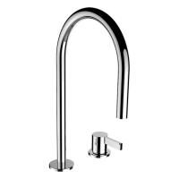 Laufen Kartell Смеситель для раковины на 2 отв, без донного клапана, поворотный излив 166 мм, цвет: хром