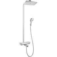 Душевая стойка, Hansgrohe, Raindance E, смеситель-есть, тип регулирования воды-термостатический картридж, излив-есть, вынос излива, мм-215, верхний душ-есть, форма верхнего душа-прямоугольная, размер верхнего душа-360*190, держатель верхнего душа-есть, вы Душевая стойка, Hansgrohe, Raindance E, смеситель-есть, тип регулирования воды-термостатический картридж, излив-есть, вынос излива, мм-215, верхний душ-есть, форма верхнего душа-прямоугольная, размер верхнего душа-360*190, держатель верхнего душа-есть, вы