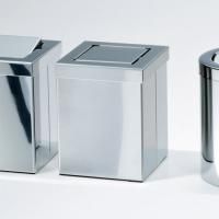 Decor Walther DW 1130 Корзина для бумаги 12x12x15см, с крышкой, цвет: сталь матовая