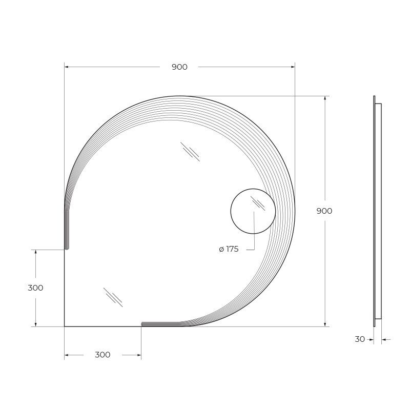 Зеркало CEZARES с увеличительным зеркалом и со встроенной LED подсветкой 90х90 45012, артикул 45013