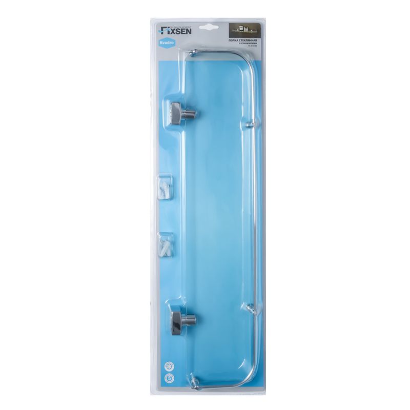 Полка стеклянная FIXSEN KVADRO FX-61303B, хром