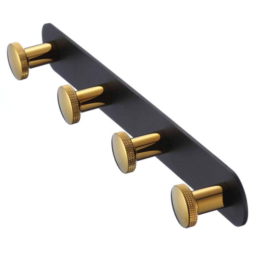 Планка с крючками Savol S-002174HB, черный/золото, артикул S-002174HB