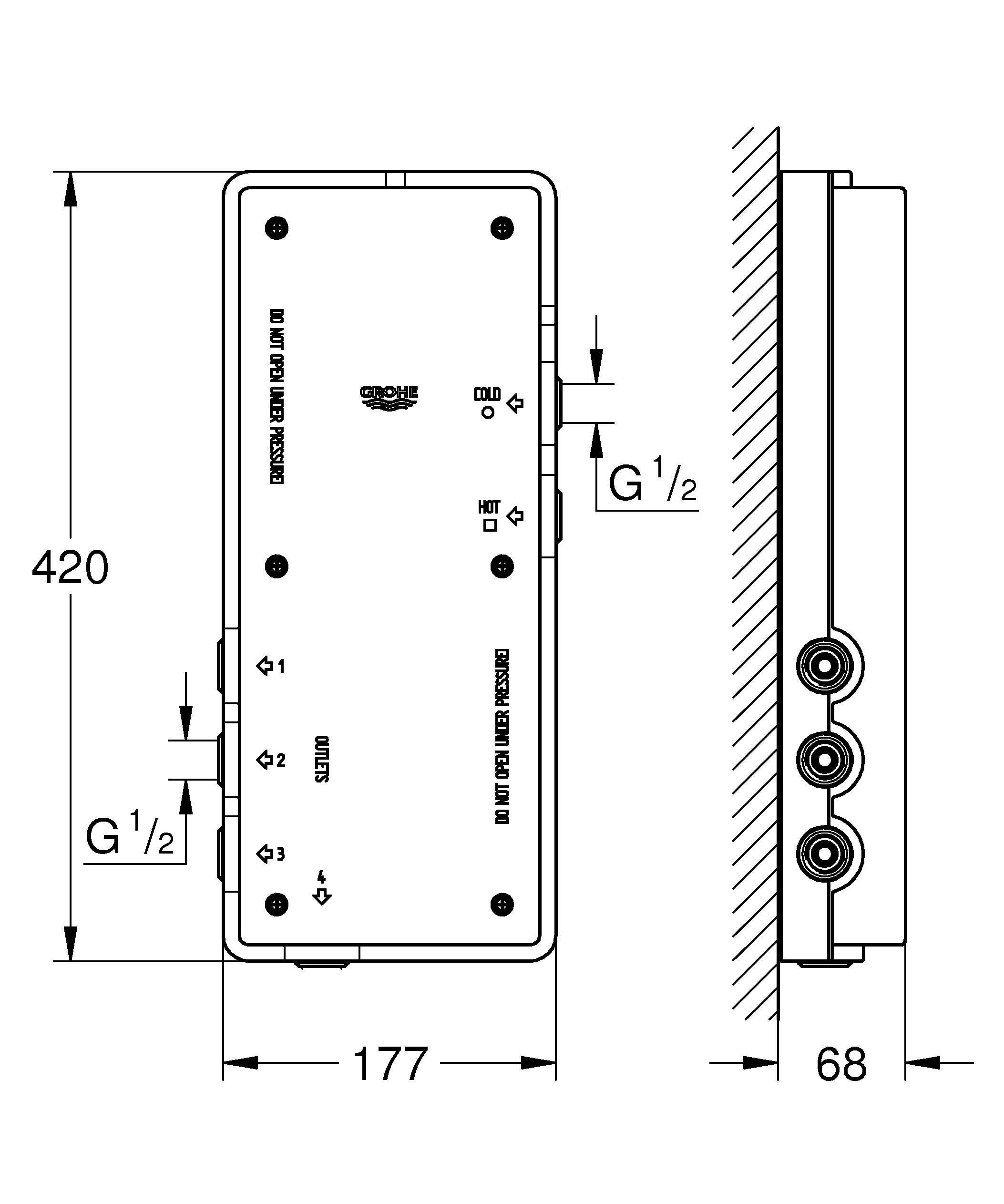 Встраиваемый электронный термостат GROHE Ondus (36067000) Встраиваемый электронный термостат GROHE Ondus (36067000)