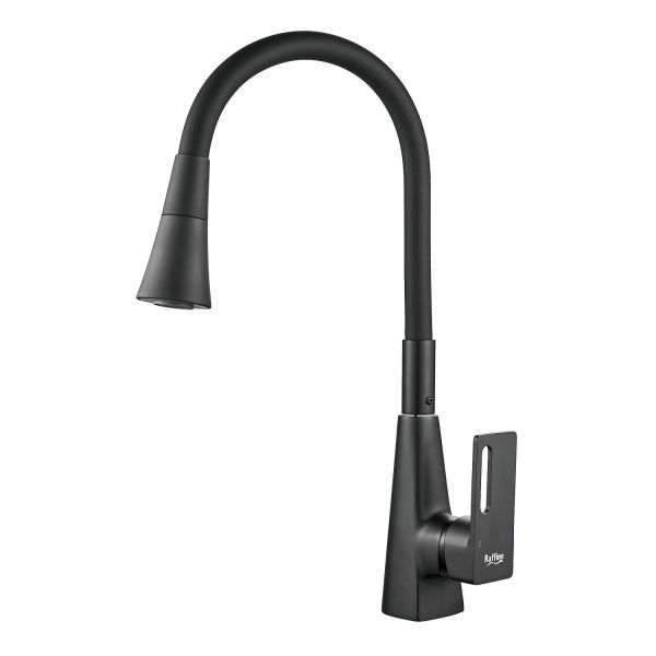 Смеситель для кухни с гибким изливом Raffine F313T-3, оружейная сталь