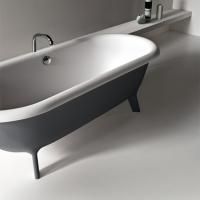 Agape Ottocento Small Ванна отдельностоящая 155x77.5x58 см, слив-перелив хром, цвет: темно-серый Agape Ottocento Small Ванна отдельностоящая 155x77.5x58 см, слив-перелив хром, цвет: темно-серый