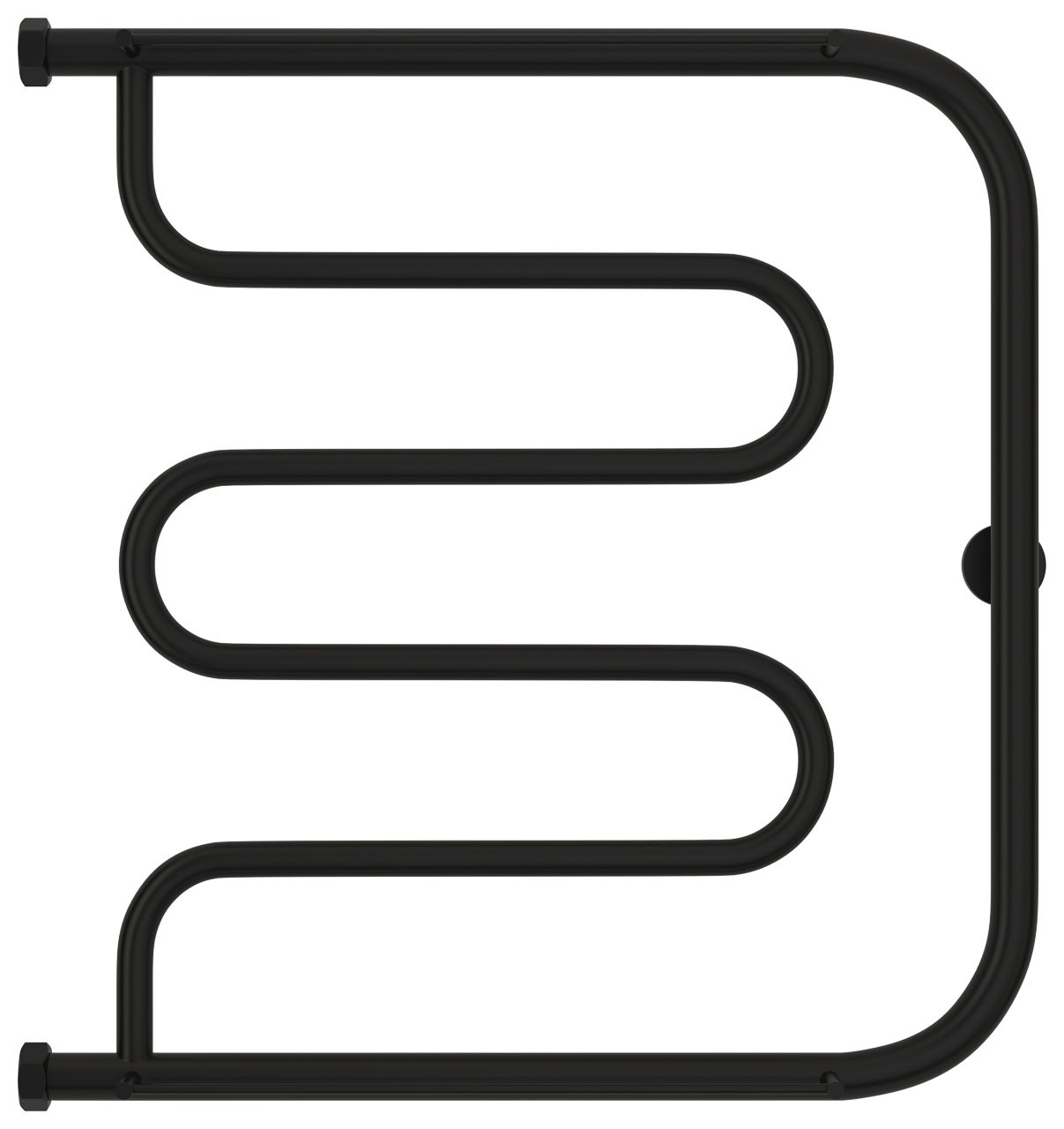 Полотенцесушитель водяной "Лира+" 2П 600х600 Н. Г. 1" (Матовый Чёрный)