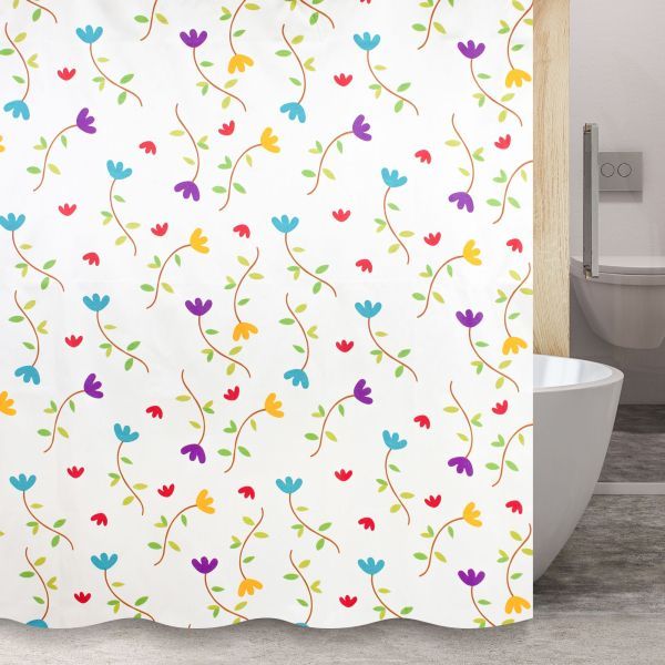 Штора для ванной комнаты Savol S-01718Y, цветы