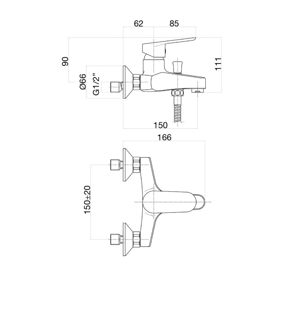 Смеситель для ванны Fiore KEVON BLACK MATT 81NN1510, черный, артикул 81NN1510