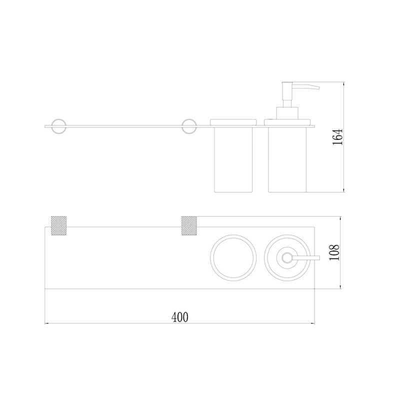 Дозатор для жидкого мыла и стакан с полочкой Savol S-002169HD, черный/бронза