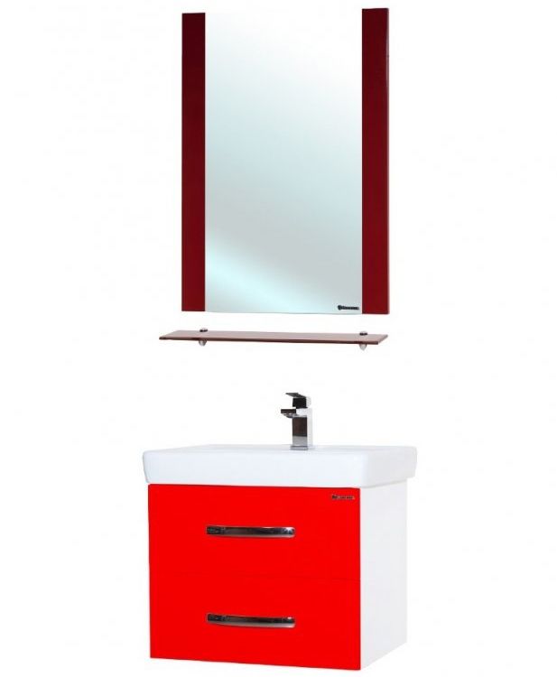 Зеркало Bellezza Рокко 50 4613706030033 с полкой Красное