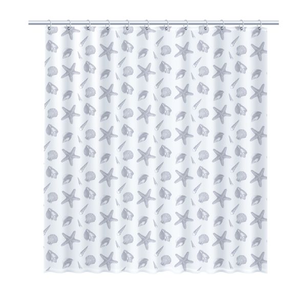 Штора для ванной комнаты FIXSEN DESIGN FX-1501A, белый/серый