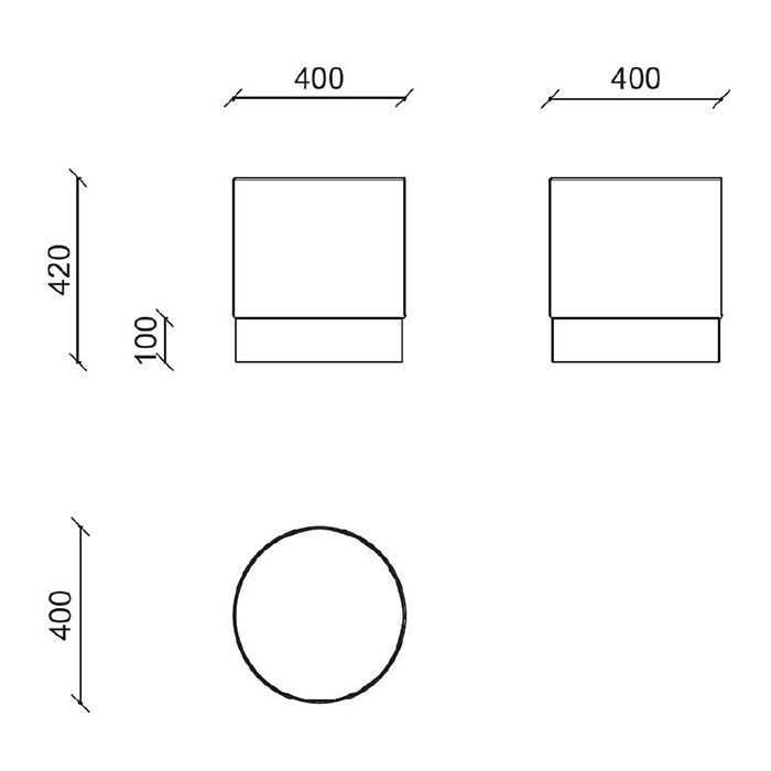 OASIS OTTO Пуф ø 400 h420 мм., цвет бархат T131D, цоколь h100 мм., цвет Cobalto matt M171