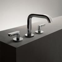 Fantini Icona Deco Смеситель для раковины, 3 отв., с нажимн. донным клапаном, излив 145мм, цвет: хром