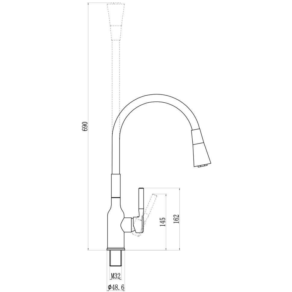 Смеситель для кухни Savol S-2804AM04, хром