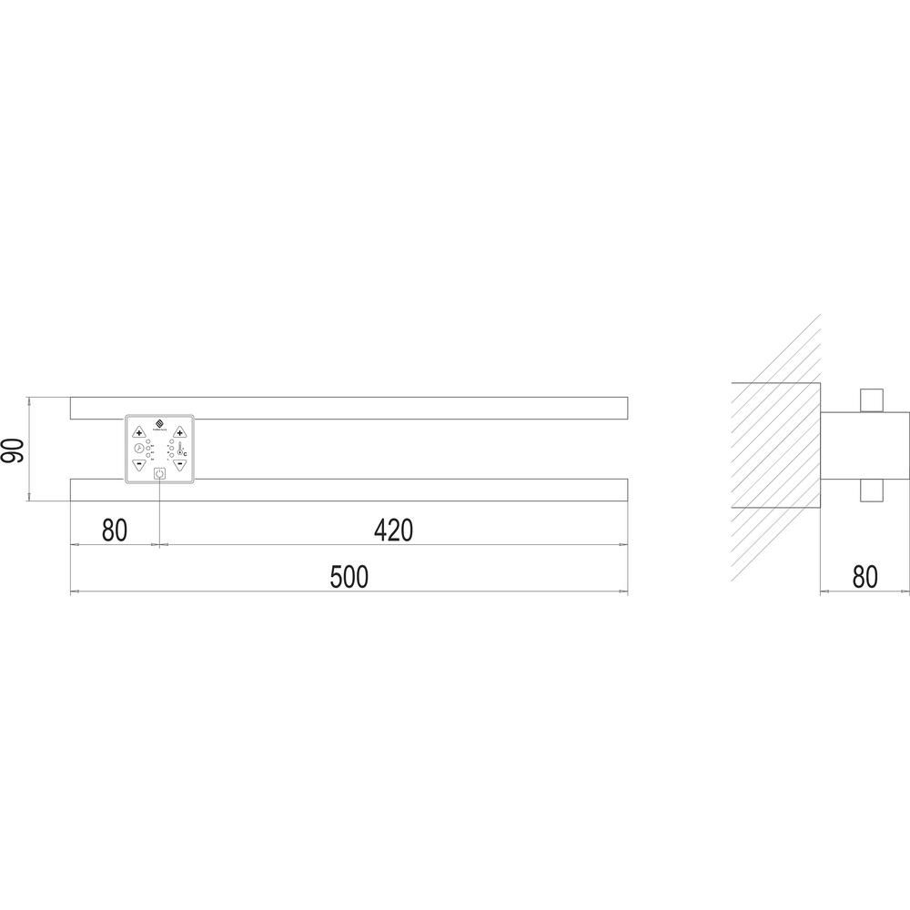 Полотенцесушитель электрический Terminus Полка П2 ПРОФ 50х90, артикул 4670078538758